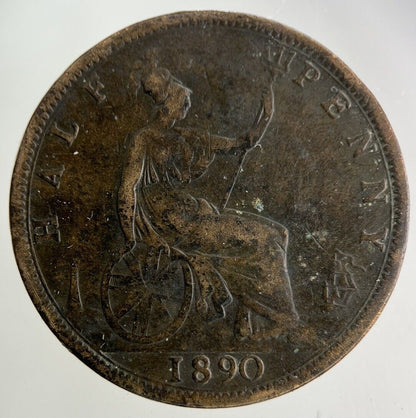 1890 Victoria Half-Penny Coin | Fine Collectable Grade