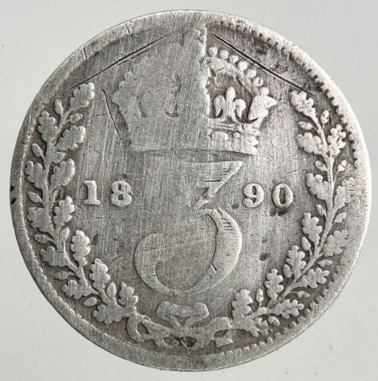 1890 Victoria Silver Threepence Coin | Collectable Grade