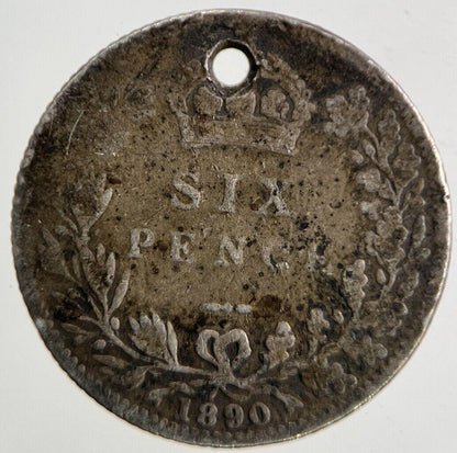 1890 Victoria Sixpence Silver Coin | Collectable Grade