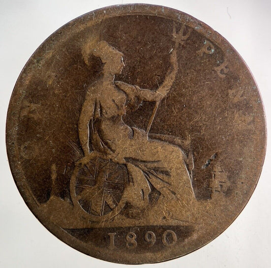 1890 Victoria One Penny Coin | Collectable Grade