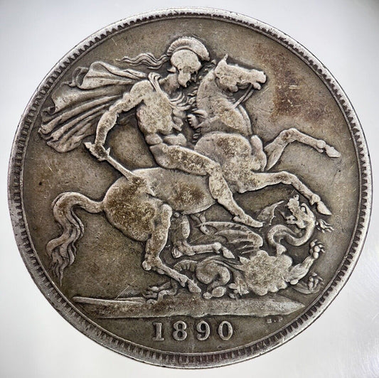1890 Victoria One Crown Silver Coin | Fine Collectable Grade