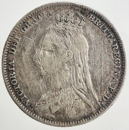 1890 Victoria Shilling Silver Coin | Fine Collectable Grade | a5525