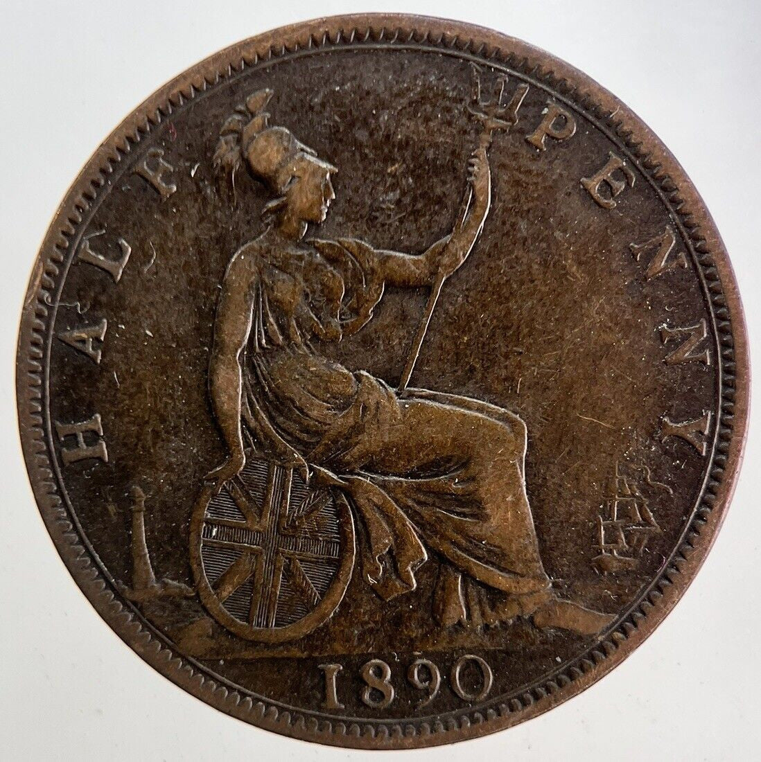 1890 Victoria Half-Penny Coin | Fine Collectable Grade