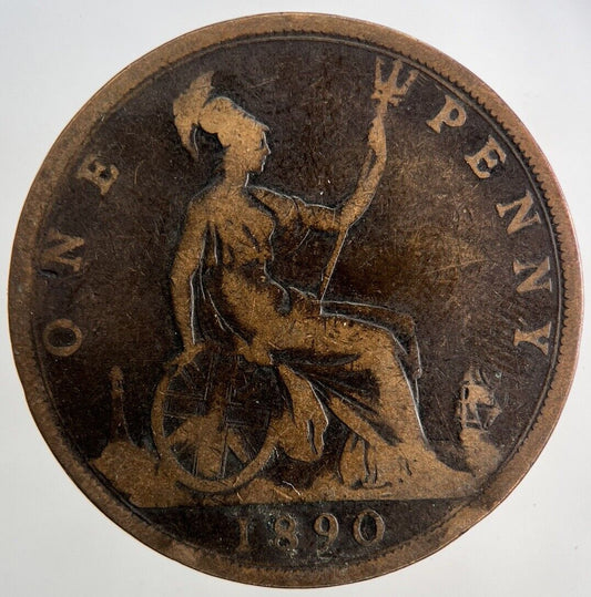 1890 Victoria One Penny Coin | Collectable Grade
