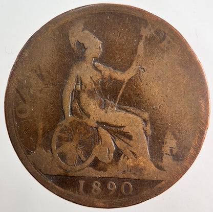 1890 Victoria One Penny Coin | Collectable Grade
