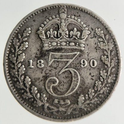 1890 Victoria Threepence Silver Coin | Fine Collectable Grade