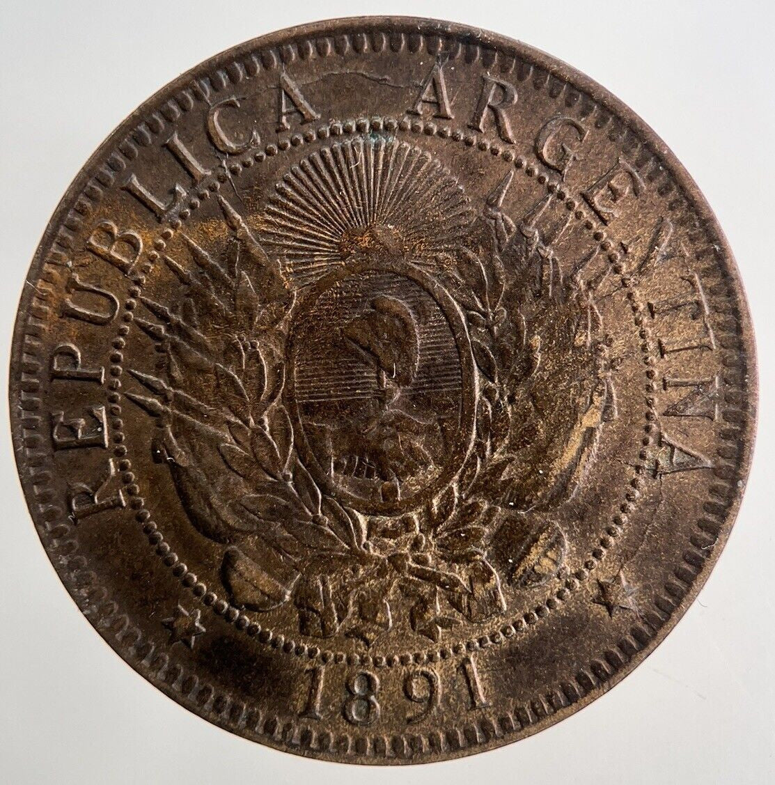 1891 Argentina Dos 2 Centavos Coin | Collectable Grade