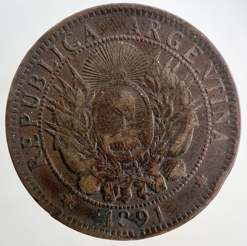 1891 Argentina Dos 2 Centavos Coin | Collectable Grade
