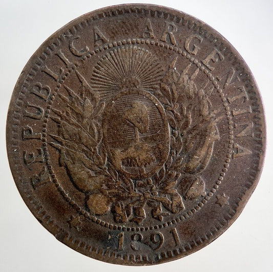 1891 Argentina Dos 2 Centavos Coin | Collectable Grade