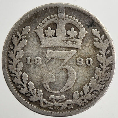 1890 Victoria Threepence Silver Coin | Collectable Grade | a8841