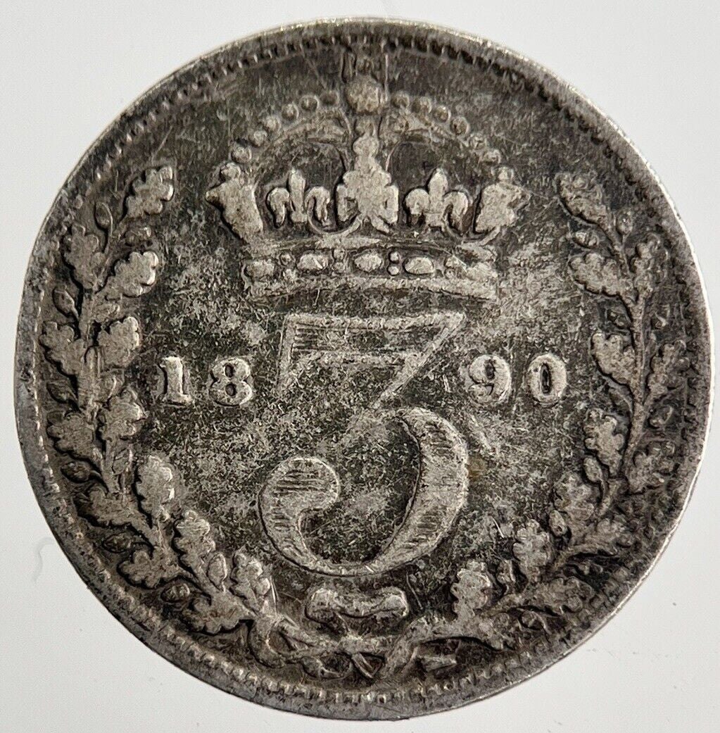 1890 Victoria Threepence Silver Coin | Collectable Grade | a8188