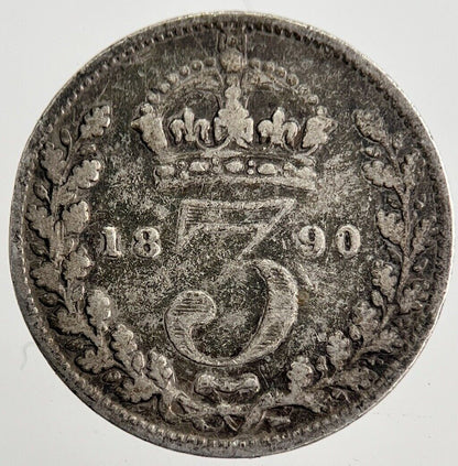 1890 Victoria Threepence Silver Coin | Collectable Grade | a8188