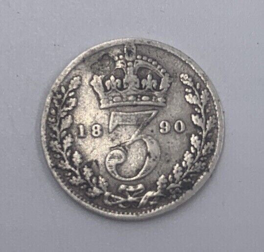 1890 Victoria Threepence | British Silver Coin | Collectable Grade | a51
