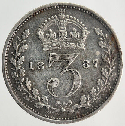 1887 Victoria Threepence | British Silver Coin | Fine Collectable Grade