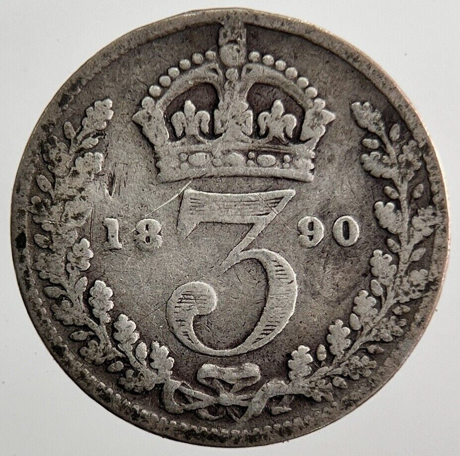 1890 Victoria Threepence Silver Coin | Collectable Grade | a7224