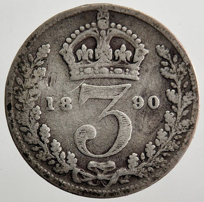 1890 Victoria Threepence Silver Coin | Collectable Grade | a7224