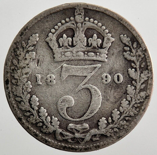 1890 Victoria Threepence Silver Coin | Collectable Grade | a7224