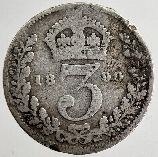 1890 Victoria Threepence Silver Coin | Collectable Grade | a8878