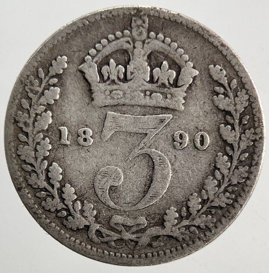 1890 Victoria Threepence Silver Coin | Collectable Grade