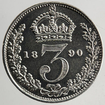 1890 Victoria Threepence Silver Coin | Very Fine Grade | a9179