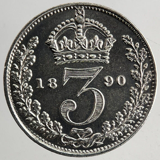 1890 Victoria Threepence Silver Coin | Very Fine Grade | a9179
