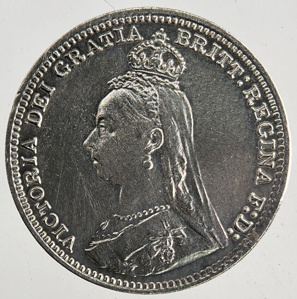 1890 Victoria Threepence Silver Coin | Very Fine Grade | a9179