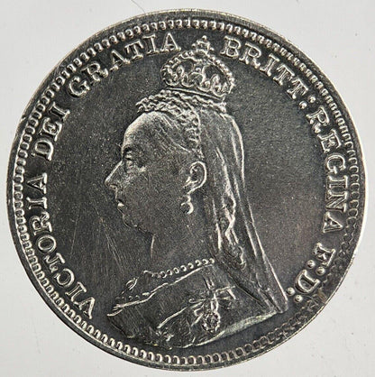 1890 Victoria Threepence Silver Coin | Very Fine Grade | a9179