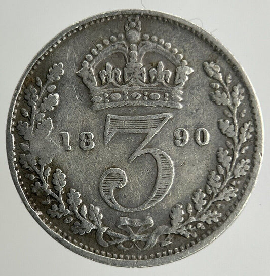 1890 Victoria Threepence Silver Coin | Fine Collectable Grade