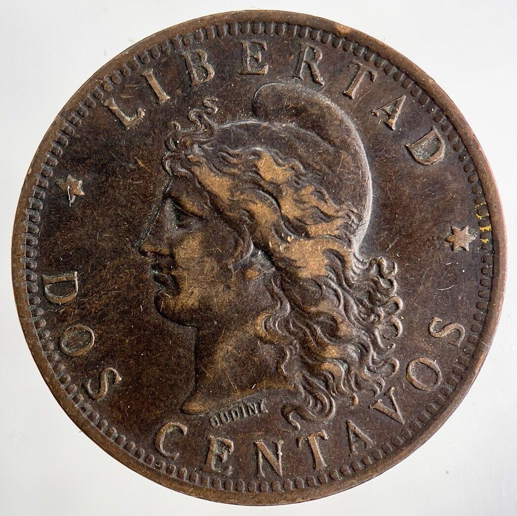 1891 Argentina Dos 2 Centavos Coin | Fine Collectable Grade