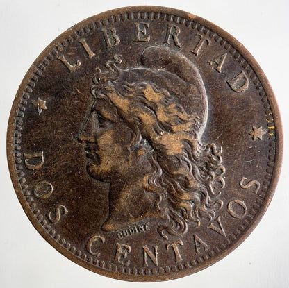 1891 Argentina Dos 2 Centavos Coin | Fine Collectable Grade