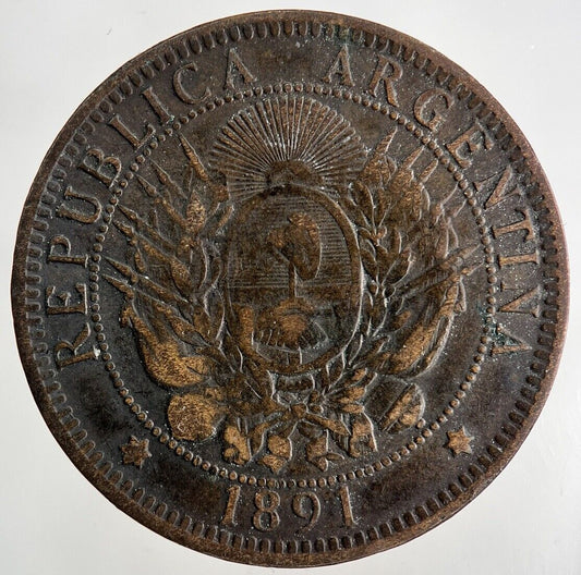 1891 Argentina Dos 2 Centavos Coin | Collectable Grade