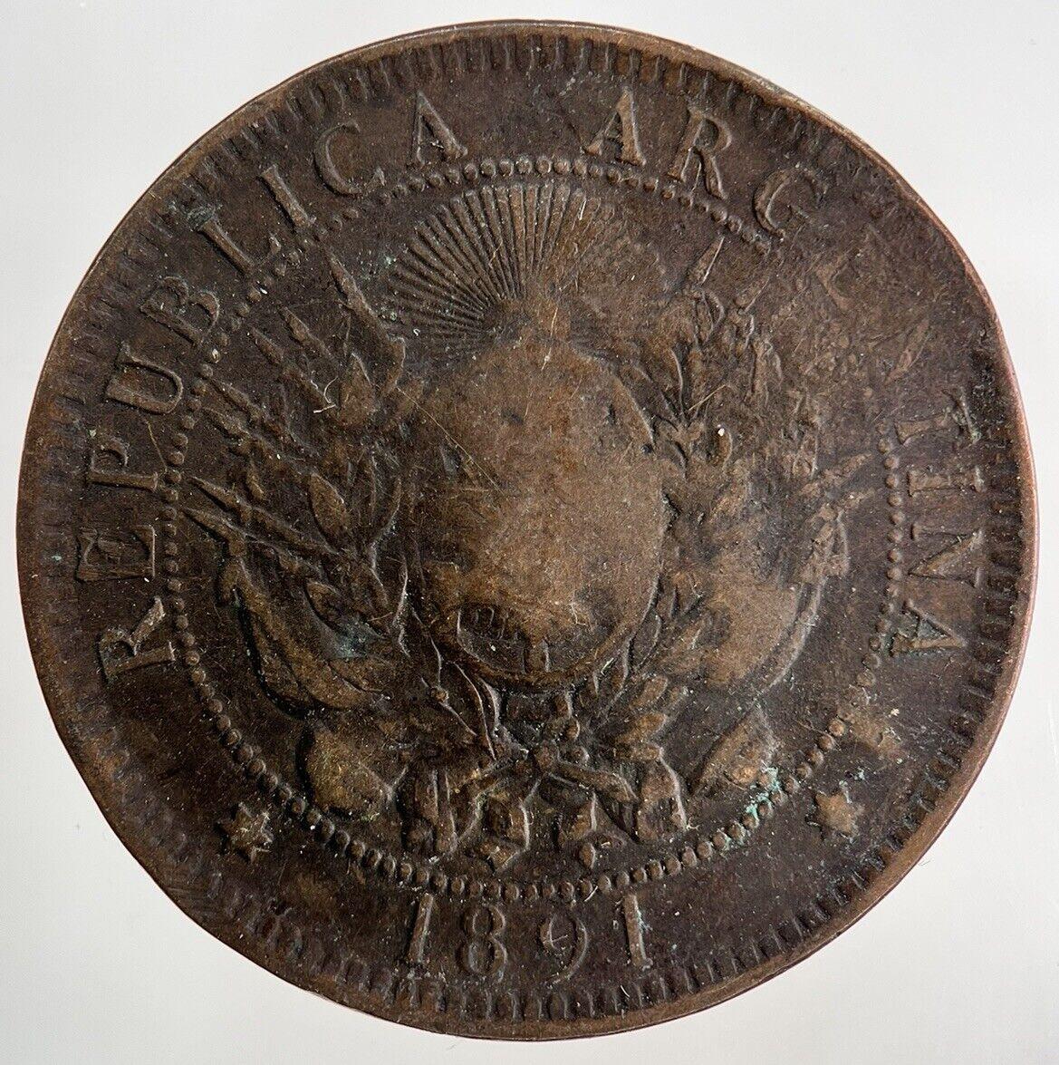 1891 Argentina Dos 2 Centavos Coin | Collectable Grade