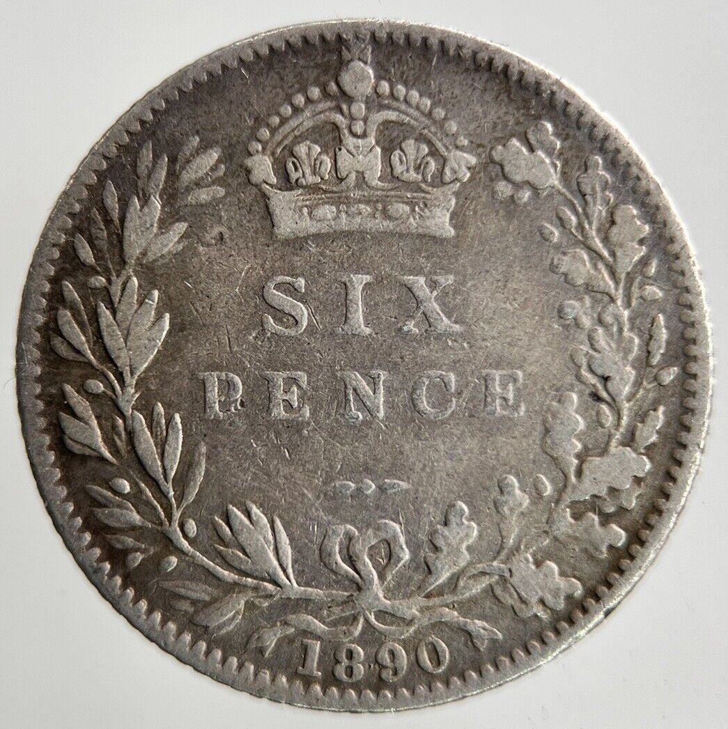 1890 Victoria Sixpence Silver Coin | Fine Collectable Grade