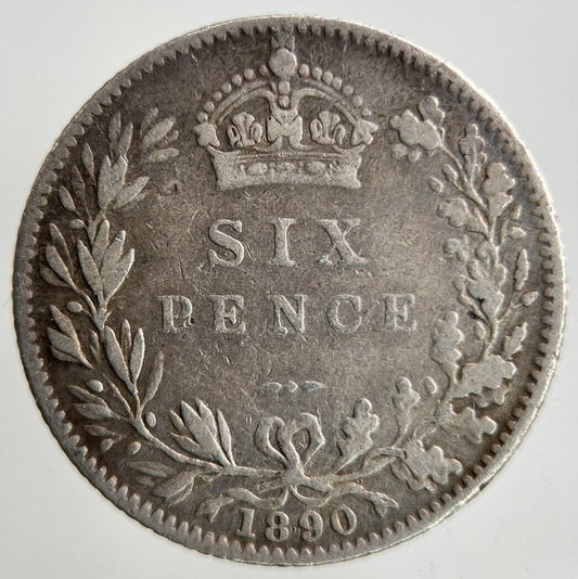 1890 Victoria Sixpence Silver Coin | Fine Collectable Grade
