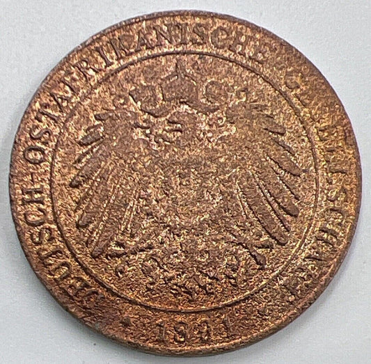 1891 One 1 Pesa Germany East Africa Coin | Collectable Grade | a1546