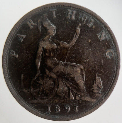 1891 Victoria Farthing Coin | Fine Collectable Grade | a4565