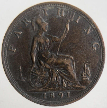 1891 Victoria Farthing Coin | Very High Grade | a4558