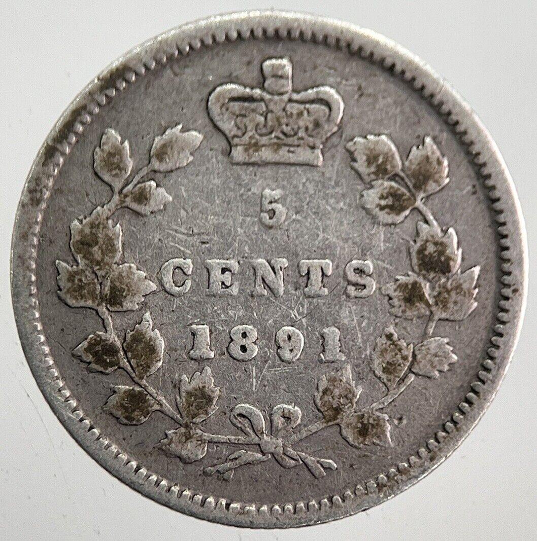 1891 Canada 5 Cents Silver Coin | Collectable Grade | a7818