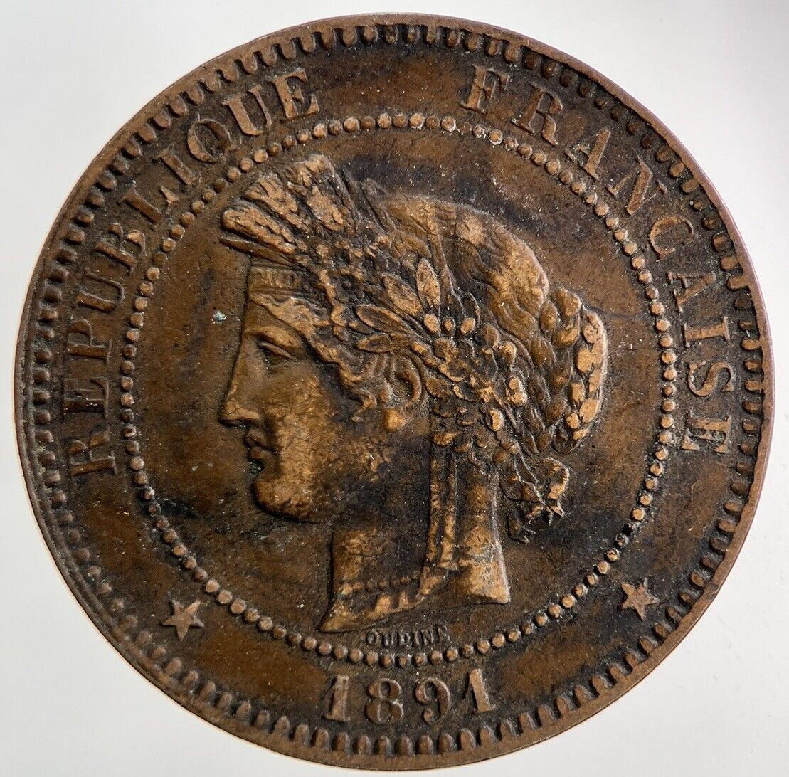 1891 France 10 Centimes Coin | Fine Collectable Grade