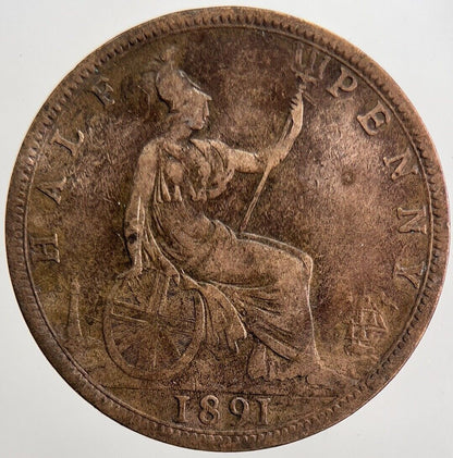 1891 Victoria Half-Penny Coin | Fine Collectable Grade | a5667