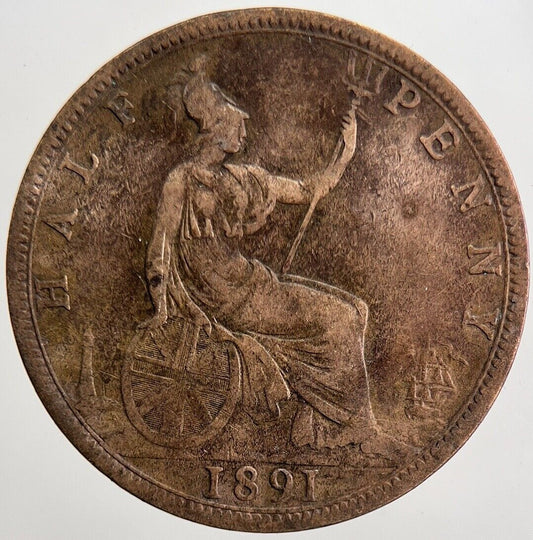 1891 Victoria Half-Penny Coin | Fine Collectable Grade | a5667