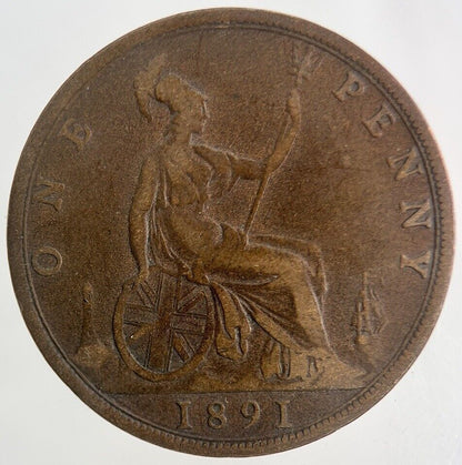 1891 Victoria One Penny Coin | Fine Collectable Grade