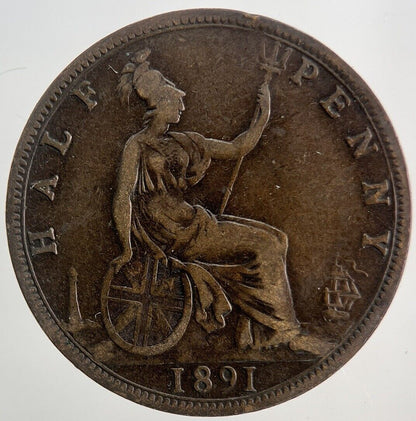 1891 Victoria Half-Penny Coin | Fine Collectable Grade
