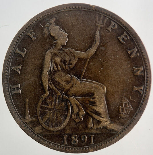 1891 Victoria Half-Penny Coin | Fine Collectable Grade