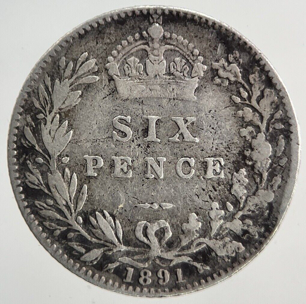 1891 Victoria Sixpence Silver Coin | Fine Collectable Grade