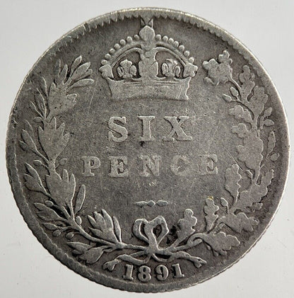 1891 Victoria Sixpence Silver Coin | Collectable Grade | a8198