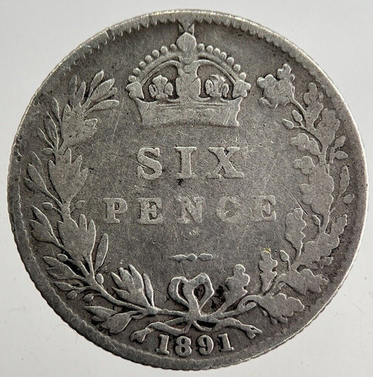 1891 Victoria Sixpence Silver Coin | Collectable Grade | a8198