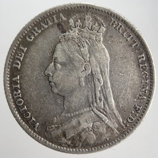 1891 Victoria Shilling Silver Coin | Collectable Grade | a4515