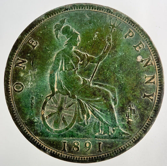 1891 Victoria One Penny Coin | Fine Collectable Grade