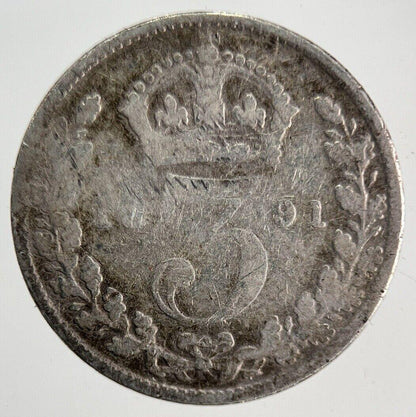 1891 Victoria Silver Threepence Coin | Collectable Grade